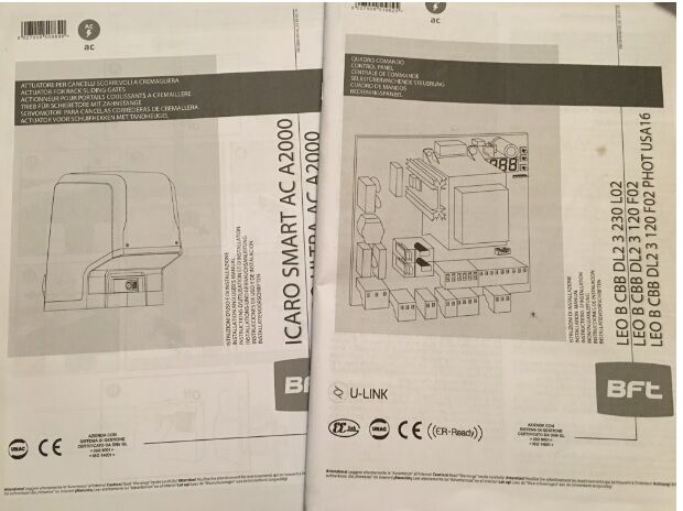 manuales de motor corredera bft icaro smart