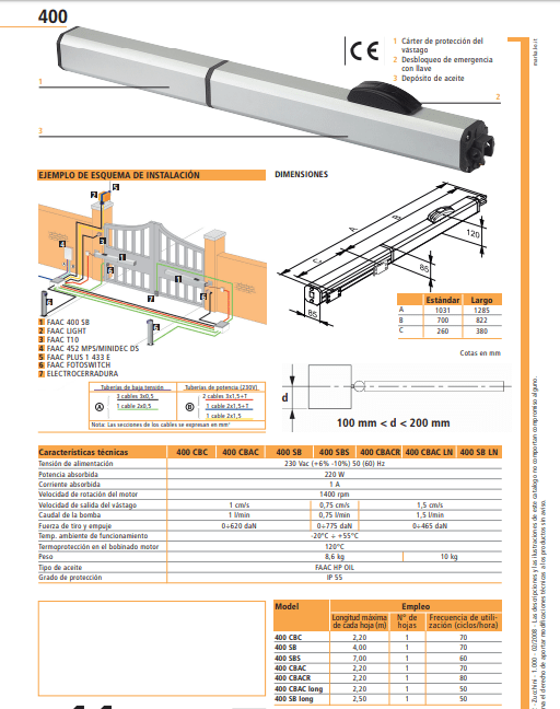 catalogo 2 faac 400sb