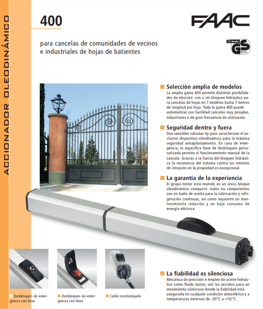 catalogo faac 400sb