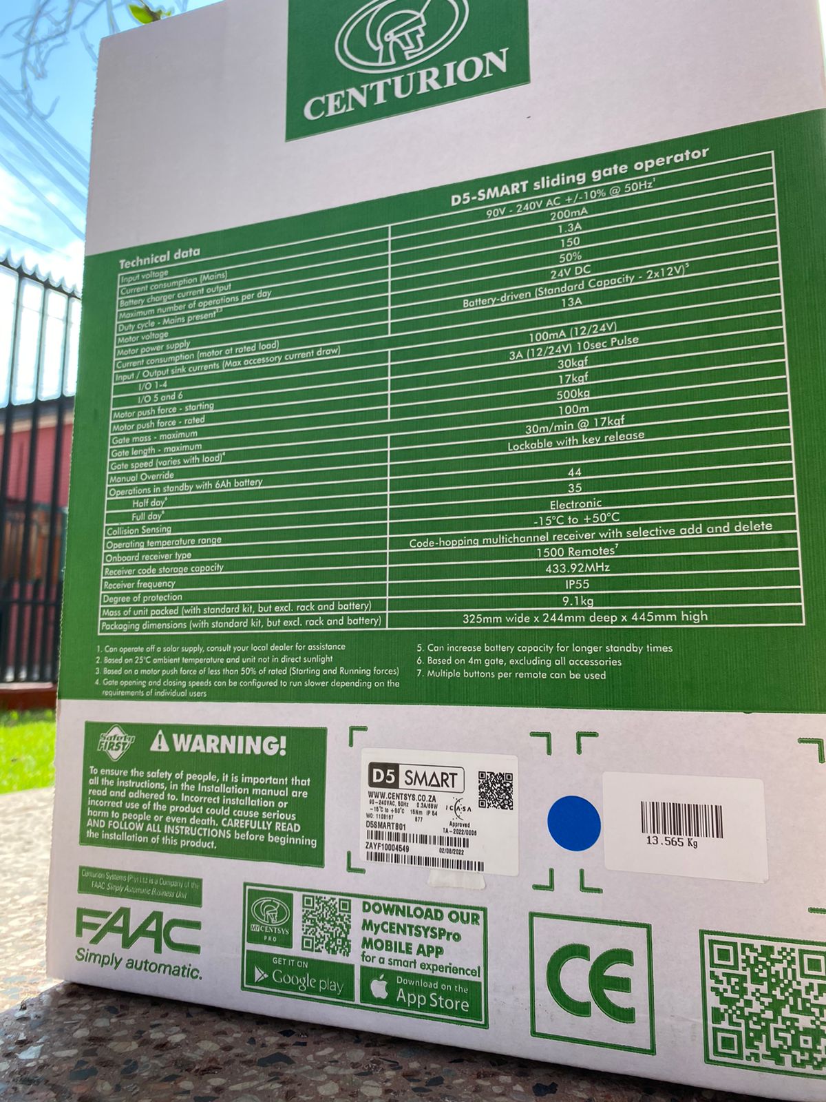 vista caja trasera motor corredera centurion d5 smart